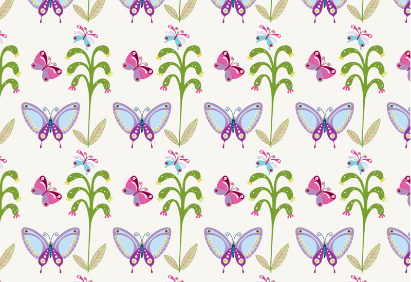 Pattern 1 purple butterflies