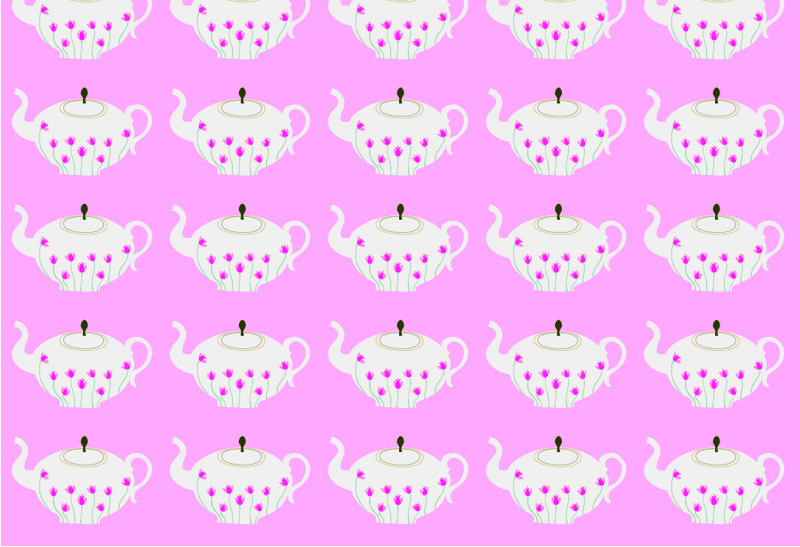 Pattern 8 – Pink Teapots