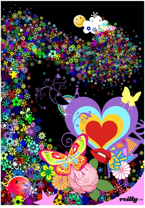 Heart and Butterflies 2 _ Featuring copyrighted  ‘Smiley Face’