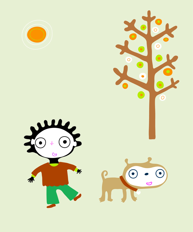 Boy, Dog and Tree