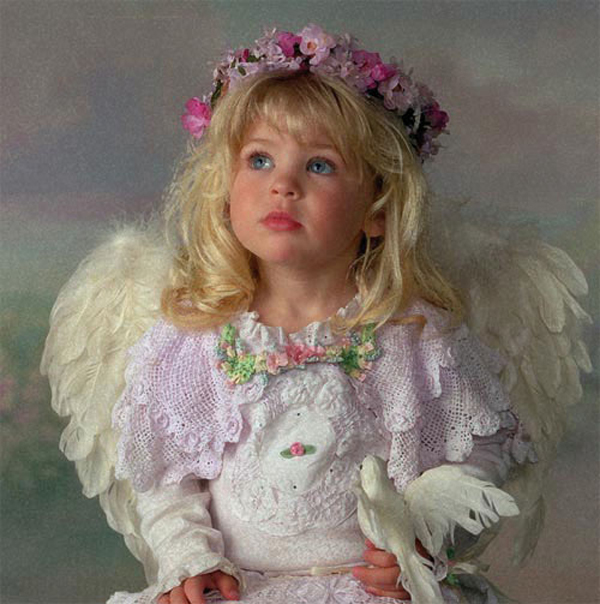 Blonde Angel  With Dove