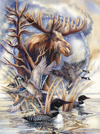 Moose, Geese and Ducks (726)