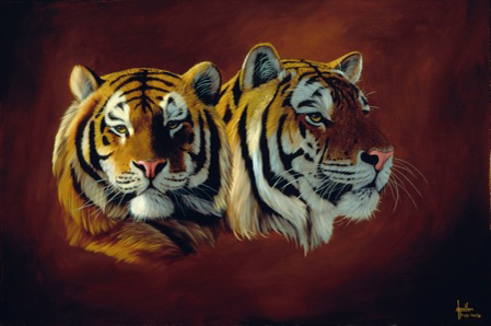 Two Tiger Heads