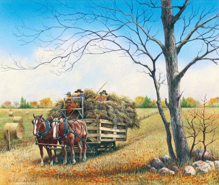 RURL011 The Last Harvest – Horses and Haywagon