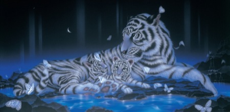 Mother and Children-white tiger