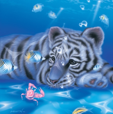 Mother Ocean 7-(a)-white tiger cub