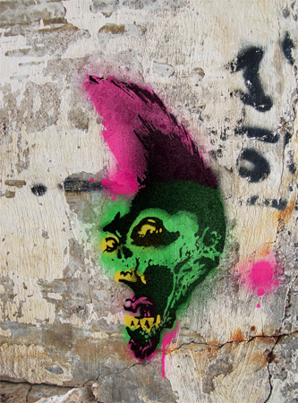 Mondo Spraypaint Zombie Head