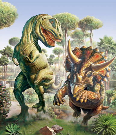 Tyranosaur & Triceratops