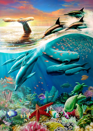 Whales and Underwater Dolphins