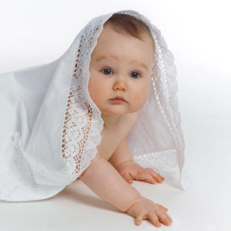 Baby Under White Sheet