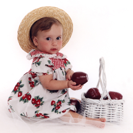 Baby and Apple Basket