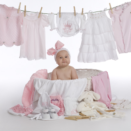 Baby in Clothes Basket