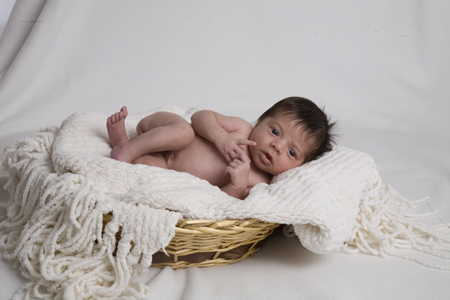 Baby on Chenille Blanket