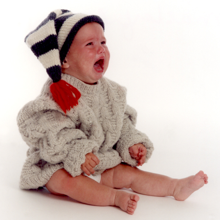 Crying Baby in Woolly Hat