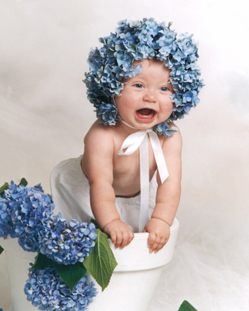 Baby in Flower Bonnet