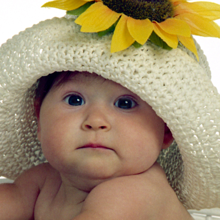 Baby in Sunflower Hat