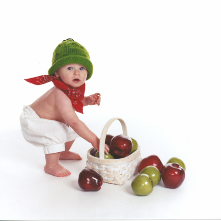 Baby With Apple Basket