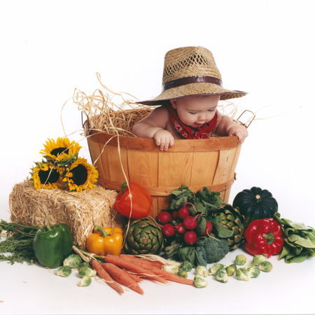 Baby With Harvest Veg