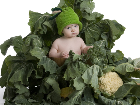 Baby Among the Cauliflowers