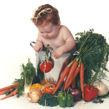 Baby in Kitchen Pot