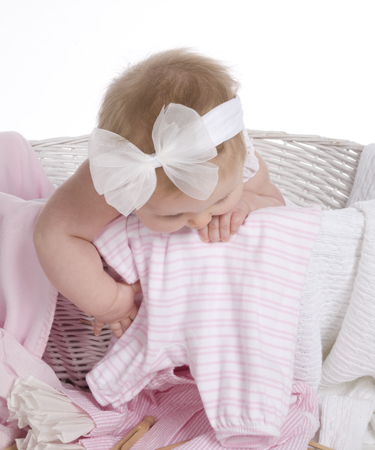 Baby in White Washing Basket