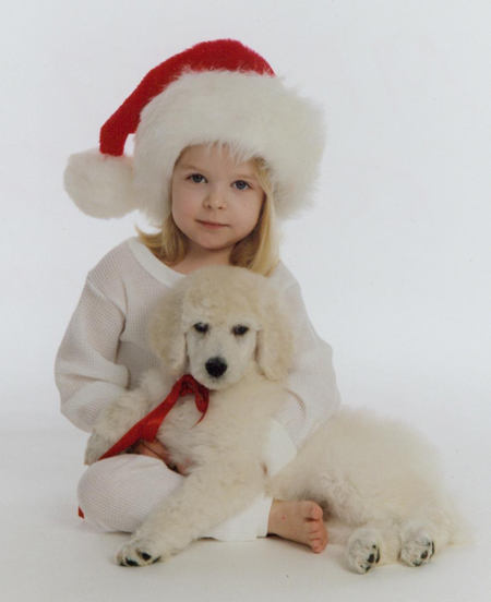 Girl holding Dog