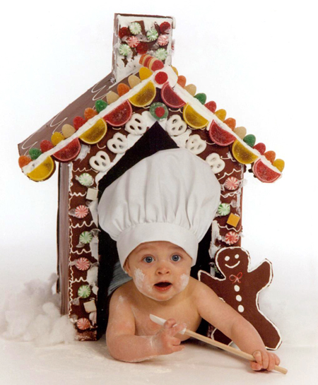 Baby in Gingerbread House