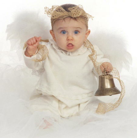 Wide-eyed Baby with Bell