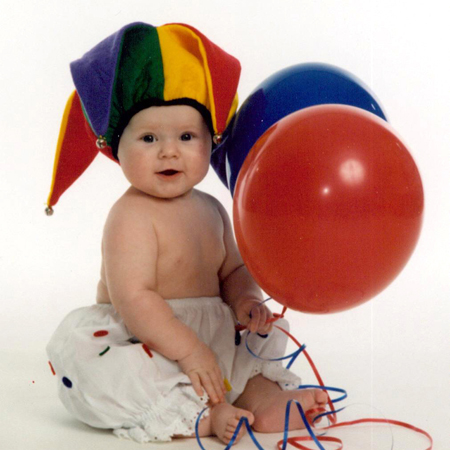 Baby Clown With Balloons