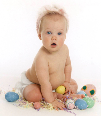 Baby With Easter Eggs