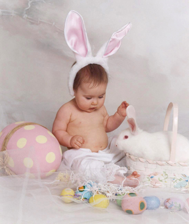 Baby Bunny With Easter Bunny