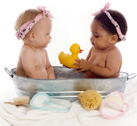 Friends Playing at Bathtime