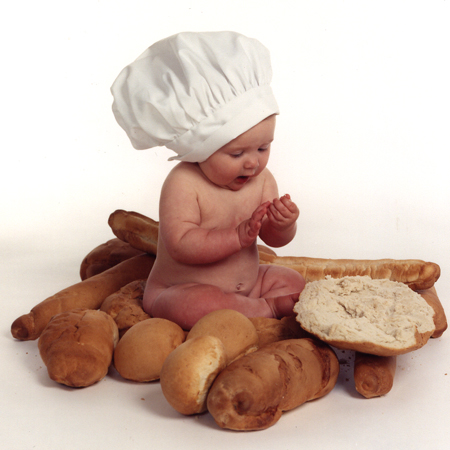 Baby Eating Bread