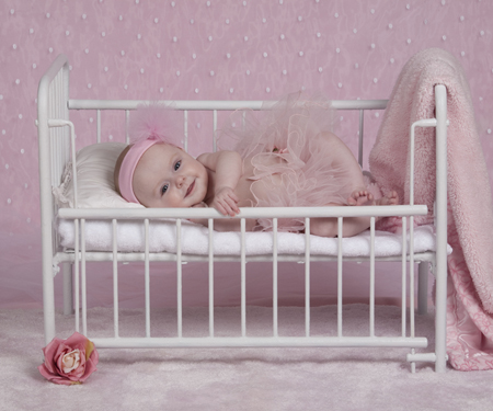 Baby Rose Ballerina in Cot