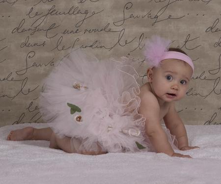 Baby Crawling in Tutu