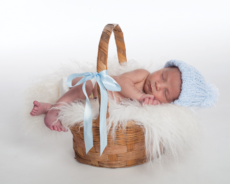 Baby Lying in Basket