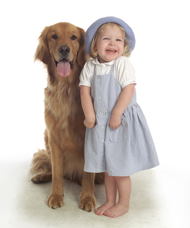 Happy Girl With Red Setter MF1914