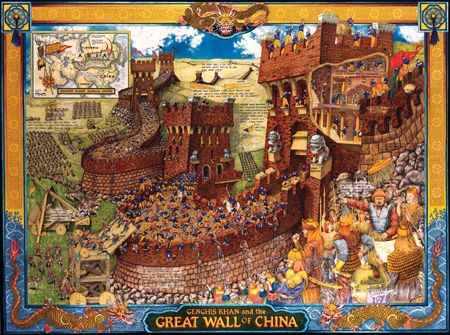 Genghis Khan at Wall of China