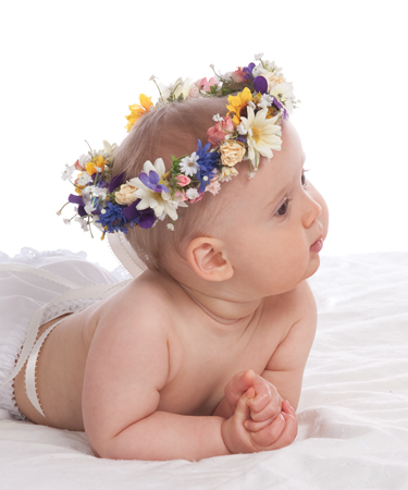 Baby With Floral Wreath MF 5596