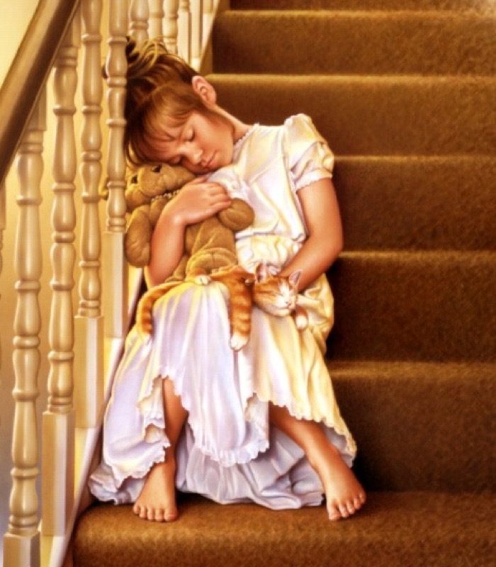 Asleep on the Stairs