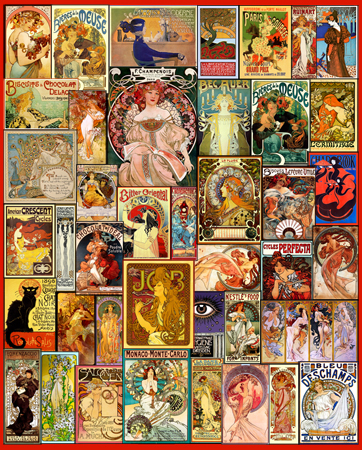 Art Nouveau Poster Collage