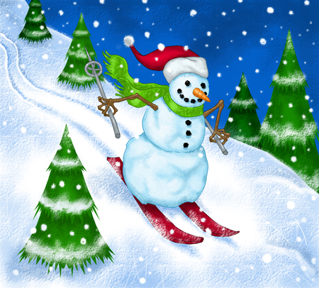 Skiing Snowman