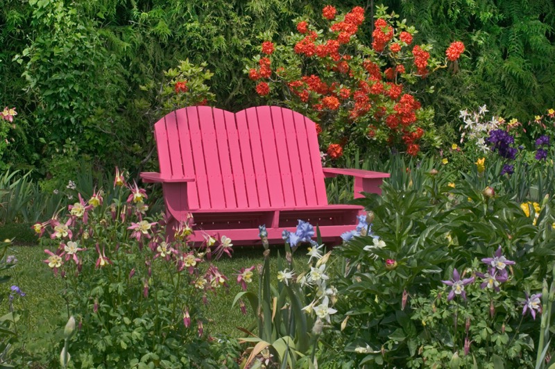 Flower Garden Pink Bench