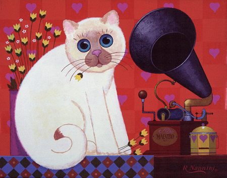 Cat and Gramophone