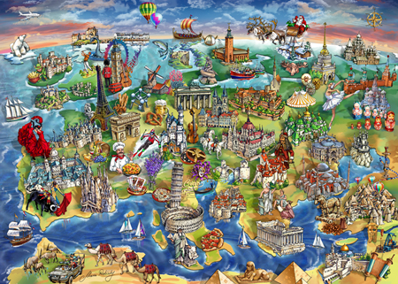 European World Wonders Map