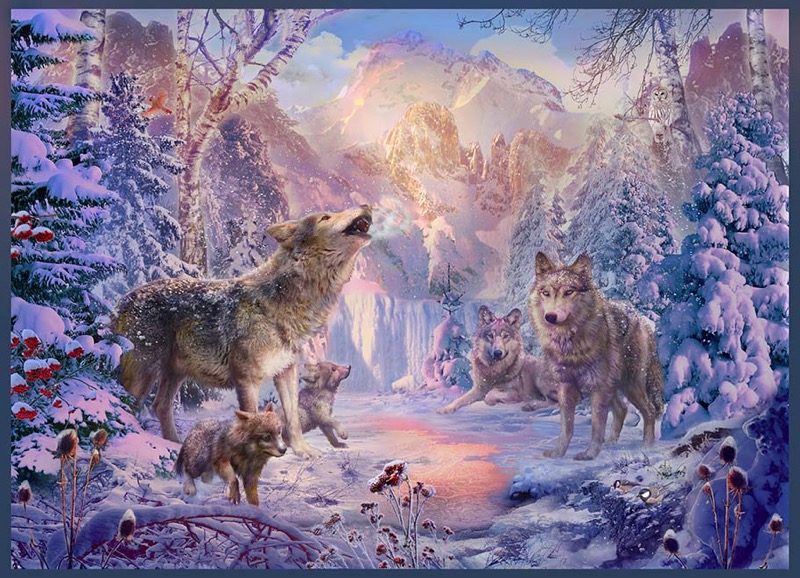 Snow Landscape Wolves