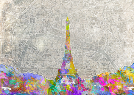 Eiffel Tower Colorsplash Map