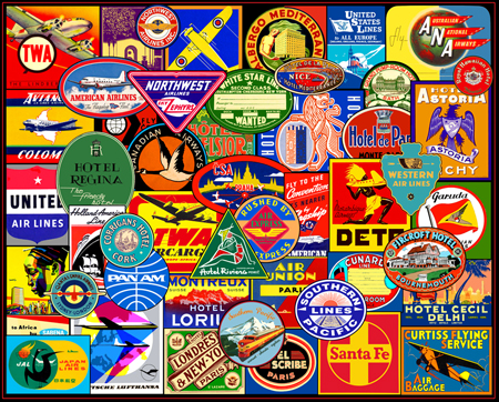 Vintage Luggage Stickers