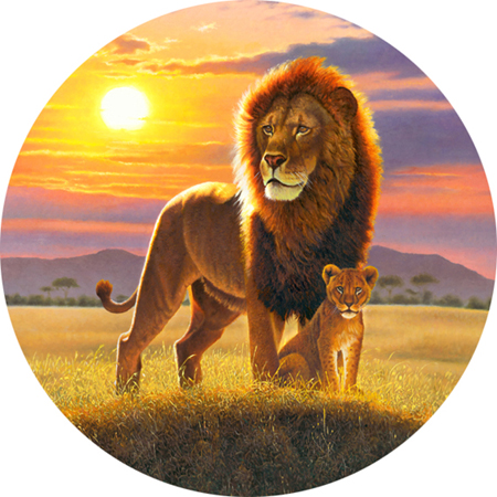 Sunset Lion & Cub