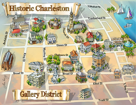 Charleston Gallery District Map